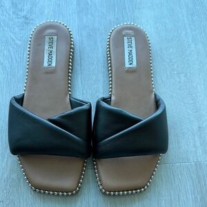 Steve Madden Black Slide Sandals